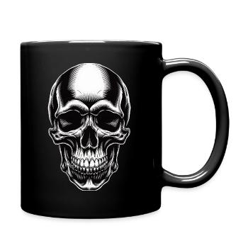 Skull design for biker gothic metal fans - Full Colour Mug - black - Right