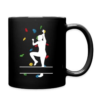 Kletterwandfrau White – maßgefertigter Felsbrocken - Tasse einfarbig - Schwarz - Rechts