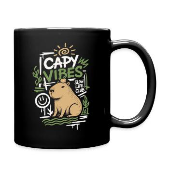 Capy Vibes Slow Life Club - Full Colour Mug - black - Right