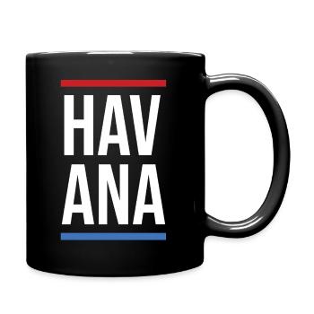 Havana Bold Mono avec des rayures rouge-bleues - Mug uni - noir - Droite