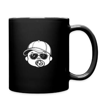 Baby-Swag: Kappe und Brille - Tasse einfarbig - Schwarz - Rechts