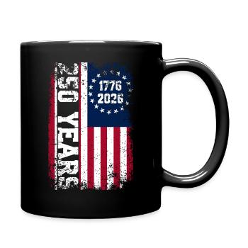 Style rouille du drapeau américain 1776–2026 - Mug uni - noir - Droite