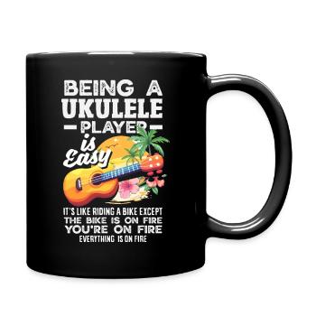 Être joueur de ukulélé, c’est facile, musicien drôle - Mug uni - noir - Droite