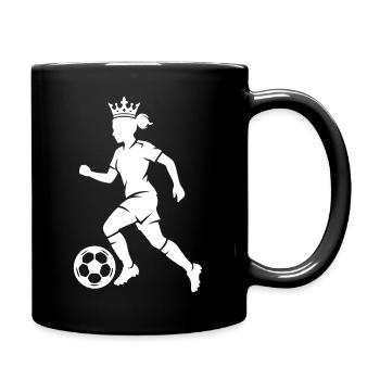 Fussballerin Fussball Silhouette - Tasse einfarbig - Schwarz - Rechts