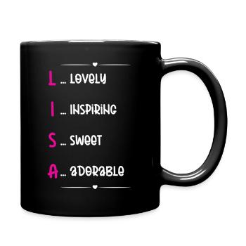 Lisa Name Acrostic - Full Colour Mug - black - Right