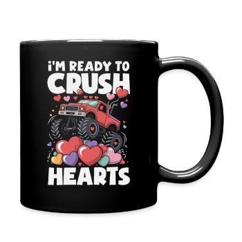 Retro Heart Valentine's Day Design Love - Full Colour Mug - black - Right