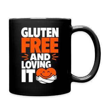 Gluten Free And Loving It Heart - Full Colour Mug - black - Right