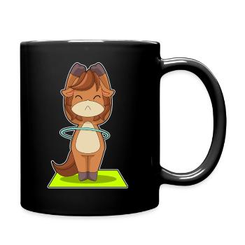 Gymnastique d’entraînement par cerceau pour chevaux - Mug uni - noir - Droite