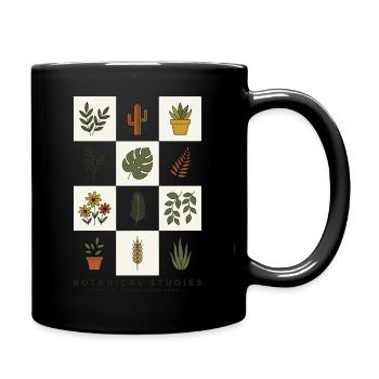Botanical Studies Minimalistisches Pflanzendesign - Tasse einfarbig - Schwarz - Rechts