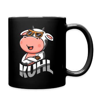 Cool cow with sunglasses cool funny animal - Full Colour Mug - black - Right
