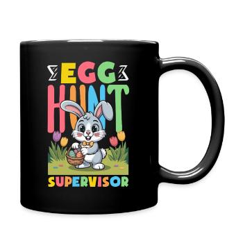Joyeuse Pâques, douce chasse aux œufs du lapin, œufs de Pâques - Mug uni - noir - Droite