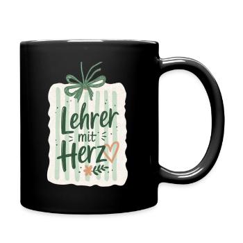 Lehrer mit Herz!  - Tasse einfarbig - Schwarz - Rechts