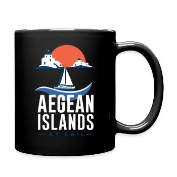 Segelgeschenke für Männer, Ägäische Inseln mit Segeln - Tasse einfarbig - Schwarz - Rechts