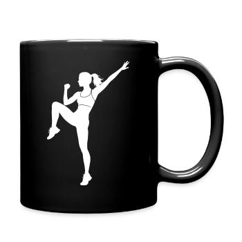 Gruppenfitness Geschenk für eine Fitnesssportlerin - Tasse einfarbig - Schwarz - Rechts