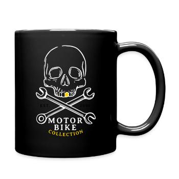 Schädel & Schrauben Motorrad Kollektion - Tasse einfarbig - Schwarz - Rechts