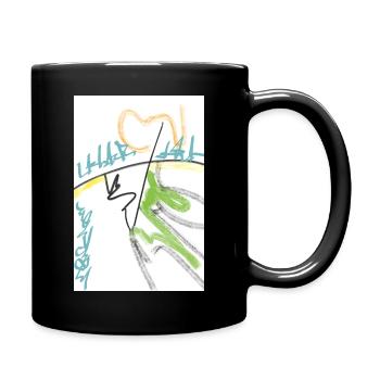 Herzlinie Graffiti Abstrakt - Tasse einfarbig - Schwarz - Rechts