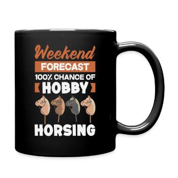 Wochenende Hobby Horsing - Tasse einfarbig - Schwarz - Rechts