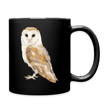 Portrait de hibou en tons terreux - Mug uni - noir - Droite