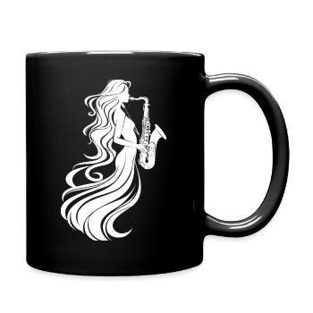 Dessin de saxophoniste - Mug uni - noir - Droite