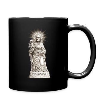 Düsteres Sancta Muerte Design mit Skelett-Madonna  - Tasse einfarbig - Schwarz - Rechts