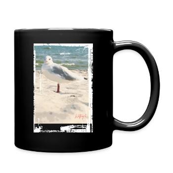 Photo d’oiseau échassier : mer du Nord, mouette, plage, mer Baltique - Mug uni - noir - Droite