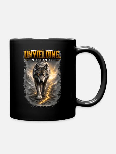 Unbreakable - Step by Step/ Wolf Design/ - Full Colour Mug - black