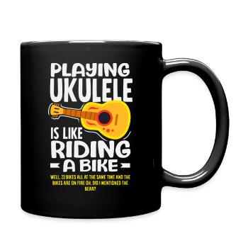 Funny Ukulele Designs and Sayings - Full Colour Mug - black - Right