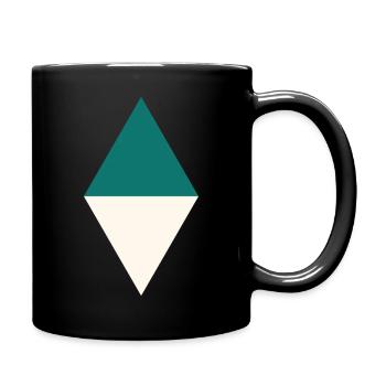 Teal Cream Diamond Duo - Tasse einfarbig - Schwarz - Rechts
