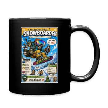 Der Snowboarder – nur noch ein Trick - Tasse einfarbig - Schwarz - Rechts