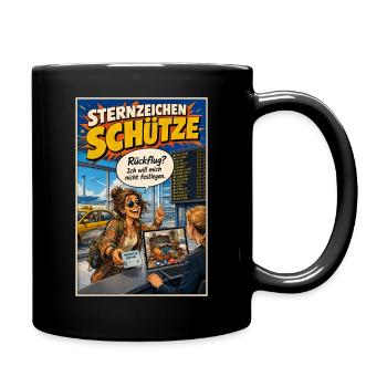 Sternzeichen Schütze - Fernweh kennt keine Grenzen - Tasse einfarbig - Schwarz - Rechts