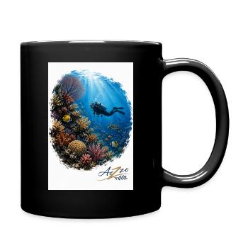 Azzo Unterwasser-Abenteuer - Tasse einfarbig - Schwarz - Rechts