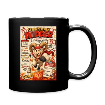 Widder Sternzeichen - Erst stürmen, Plan später - Tasse einfarbig - Schwarz - Rechts
