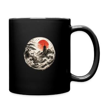 Sonnenkreis Zen Landschaft - Tasse einfarbig - Schwarz - Rechts