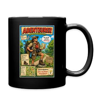 Abenteurer – immer ausgetretene Pfade verlassen - Tasse einfarbig - Schwarz - Rechts