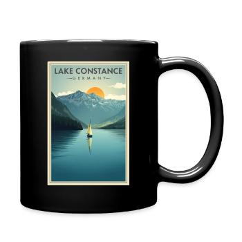 Lake Constance | Vintage Travel Poster - Tasse einfarbig - Schwarz - Rechts