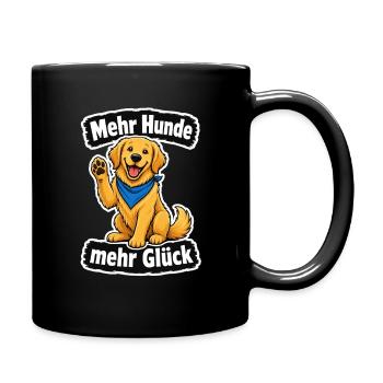 Mehr Hunde mehr Glück - Tasse einfarbig - Schwarz - Rechts
