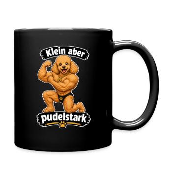 Klein aber Pudelstark - Tasse einfarbig - Schwarz - Rechts