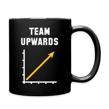 Team Aufwärts (Erfolg / Fortschritt / NEG Gold 2C) - Tasse einfarbig - Schwarz - Rechts