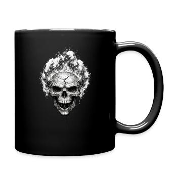 Burning Skull Gothic Horror-Grafik - Tasse einfarbig - Schwarz - Rechts