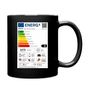 Energy - Tasse einfarbig - Schwarz - Rechts