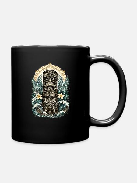Tiki-Beschützer – Geist des Pazifiks - Tasse einfarbig - Schwarz