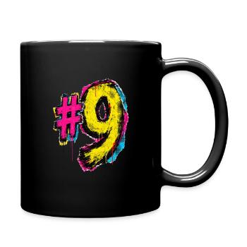 Neon Graffiti Nine - Full Colour Mug - black - Right