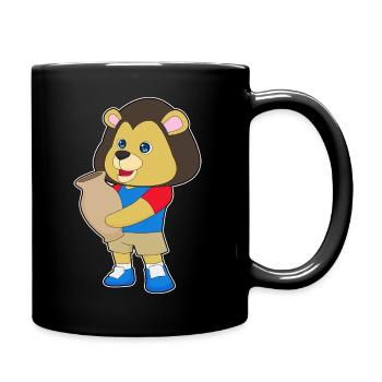 Lion Vase - Full Colour Mug - black - Right