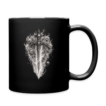 Flaming Skull Sword Gothic Grafik - Tasse einfarbig - Schwarz - Rechts