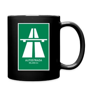 Autostrada Milano A4 Vintage Poster - Tasse einfarbig - Schwarz - Rechts