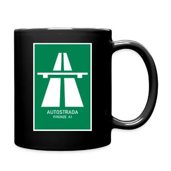 Autostrada Firenze A1 Vintage Poster - Tasse einfarbig - Schwarz - Rechts