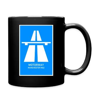 Motorway Manchester M62 Vintage Poster - Full Colour Mug - black - Right