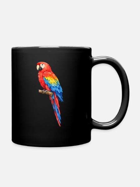 Lebendige Papageienfärbung - Tasse einfarbig - Schwarz