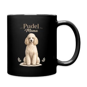Pudel Mama – Geschenk für Pudel Liebhaberinnen - Tasse einfarbig - Schwarz - Rechts