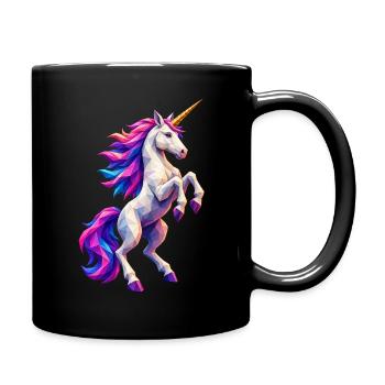 Polygon Unicorn - Full Colour Mug - black - Right